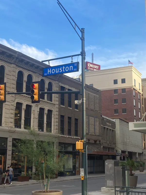 a street corner in a city