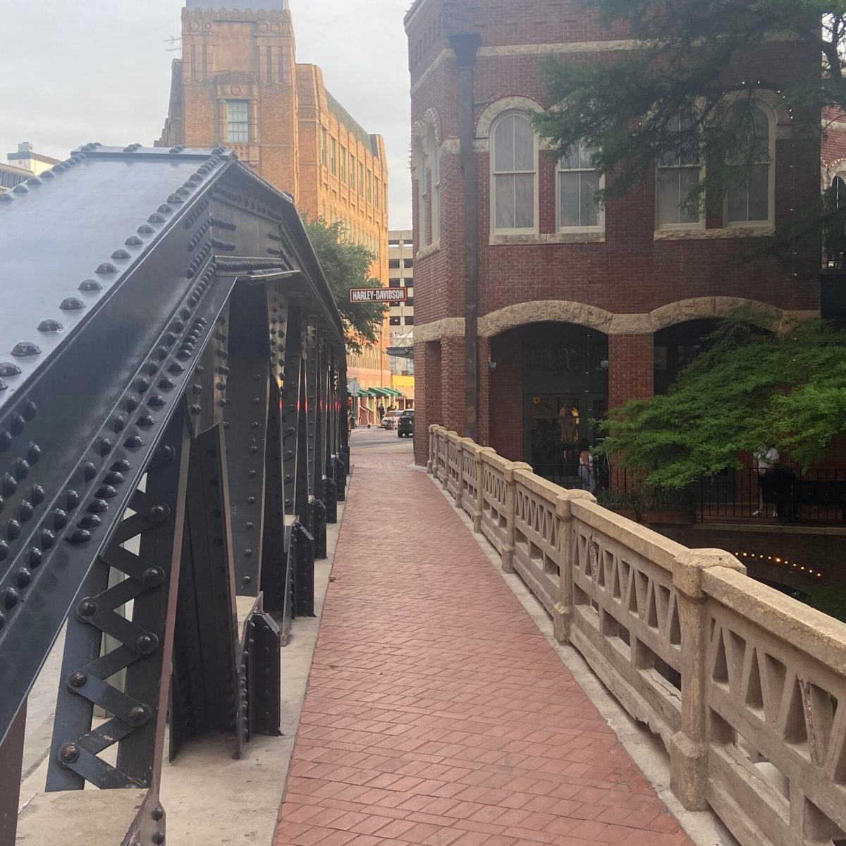 Presa Street Steel Truss Bridge over the San Antonio River Walk